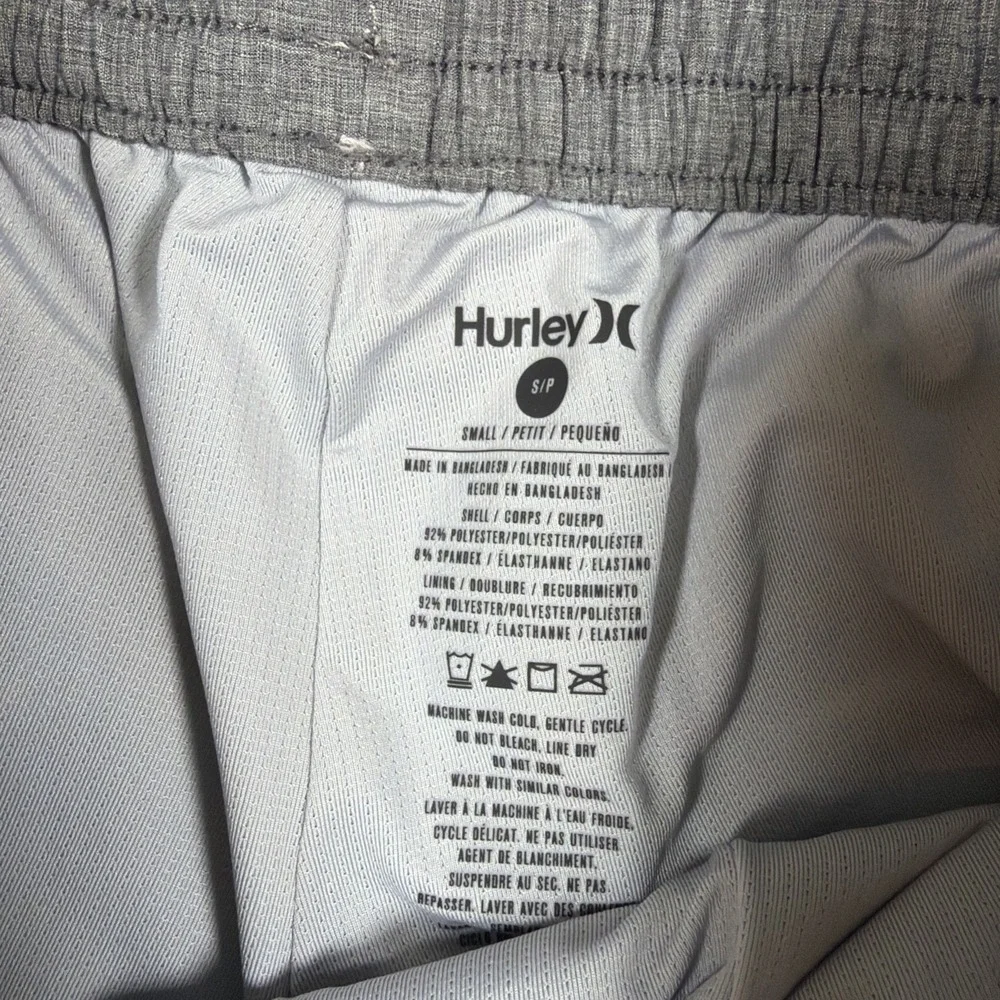 Hurley Mens Small Lined Shorts Elastic Waistband Striped Blue Pink
